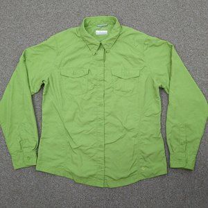 Columbia Sportswear Shirt Womens Large Omni Shade Quick Dry Button Long Sleeve